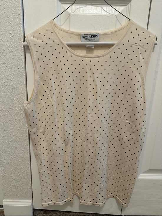 Pendleton Tops - Pendleton Cream Polka-Dot Sleeveless Knit Tank